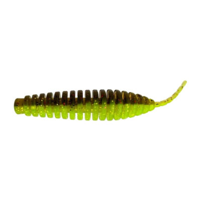 Silikoniniai masalai FishUp Tanta 3.5" (5 vnt.), #203 - Green Pumpkin/Flo Chartreuse